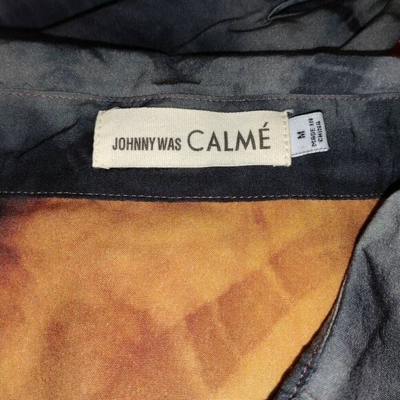 Johnny Was Calme Oversized Tie Dye Button Front Long Sleeve Shirt M - Picture 4 of 5